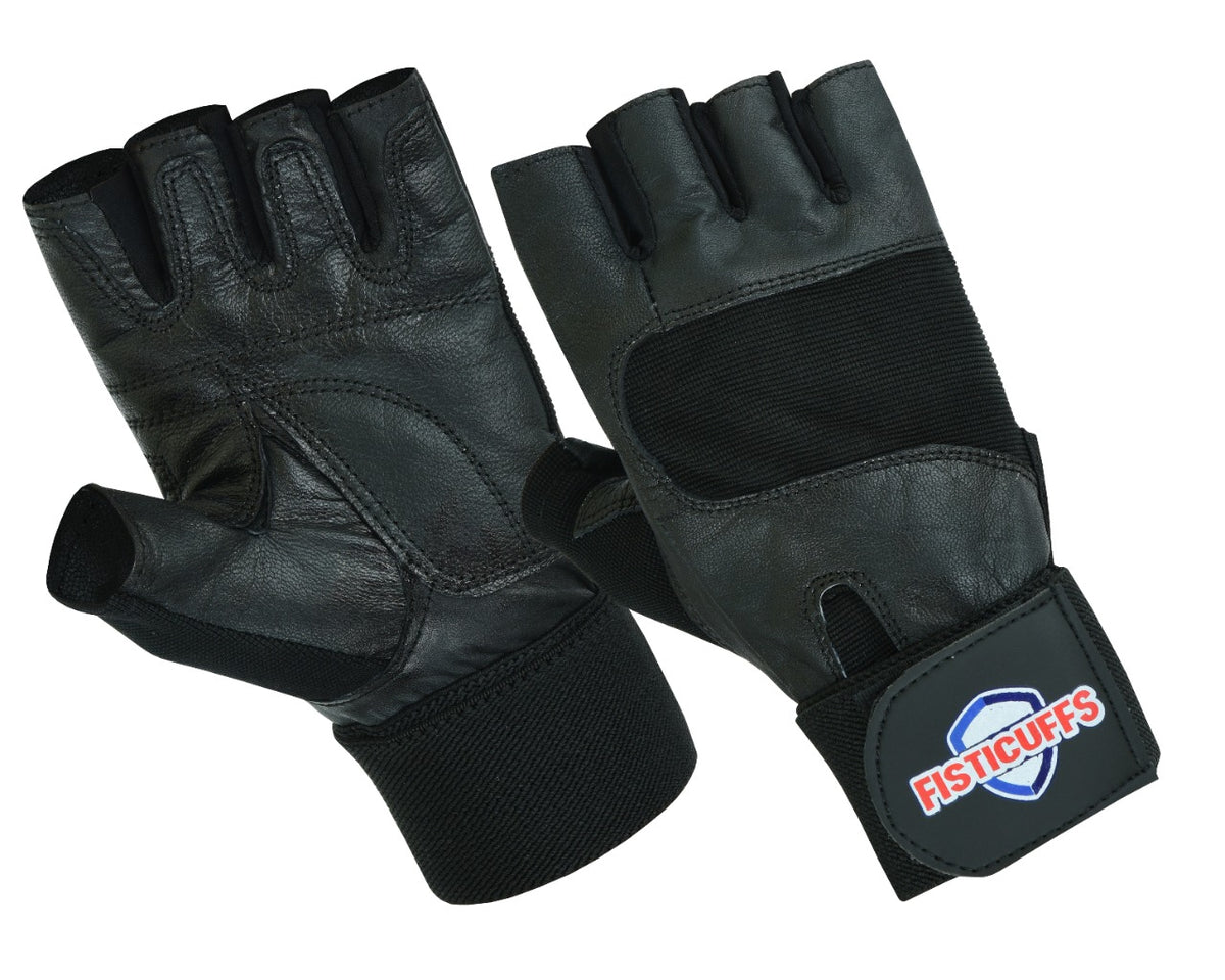 Fingerless Fitness Workout Gym Weightlifting Leather Gloves - Hamtons Direct
