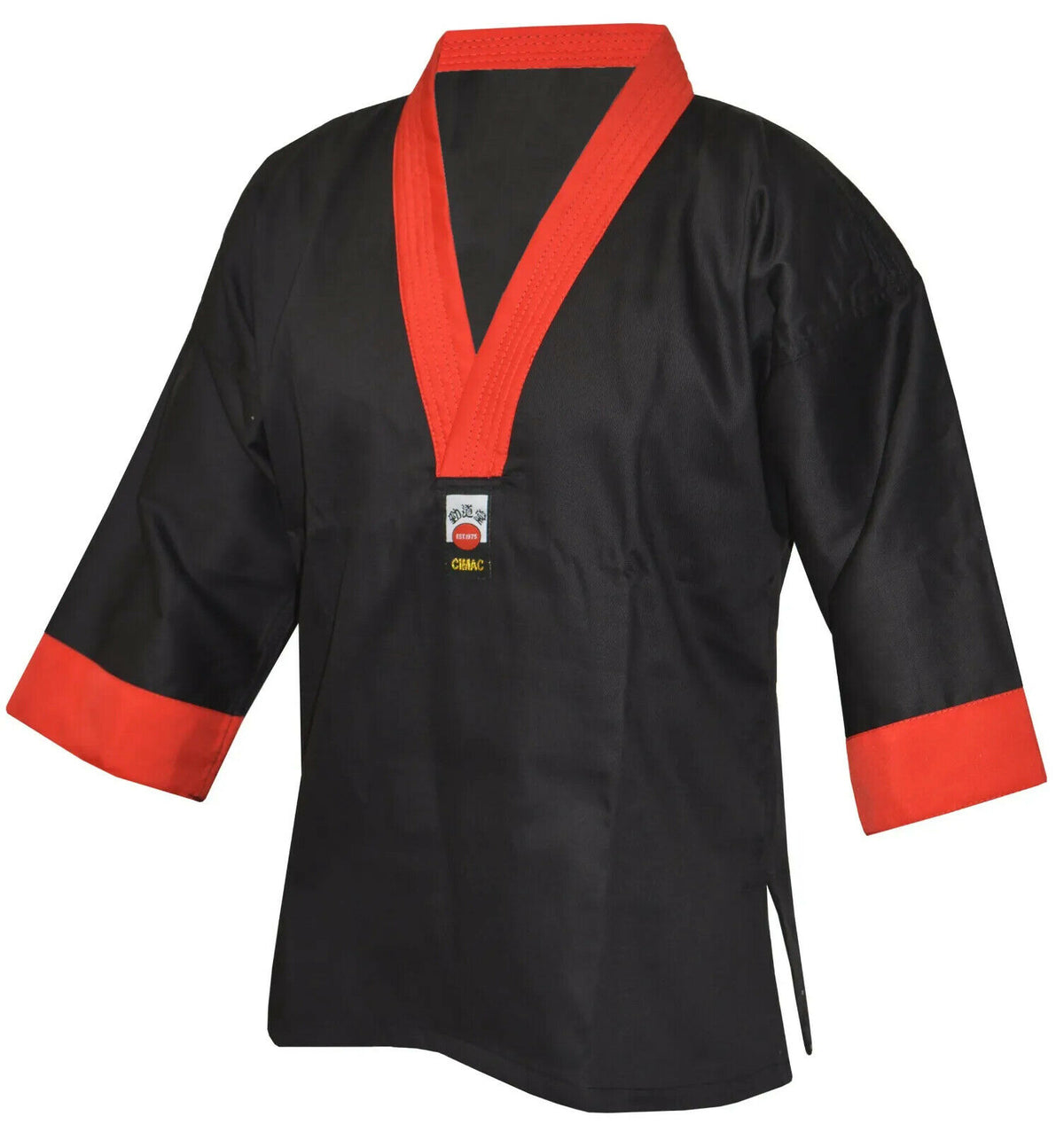 Mens Cimac Kickboxing Jacket Martial Arts V-Neck  - Black & Red - Hamtons Direct