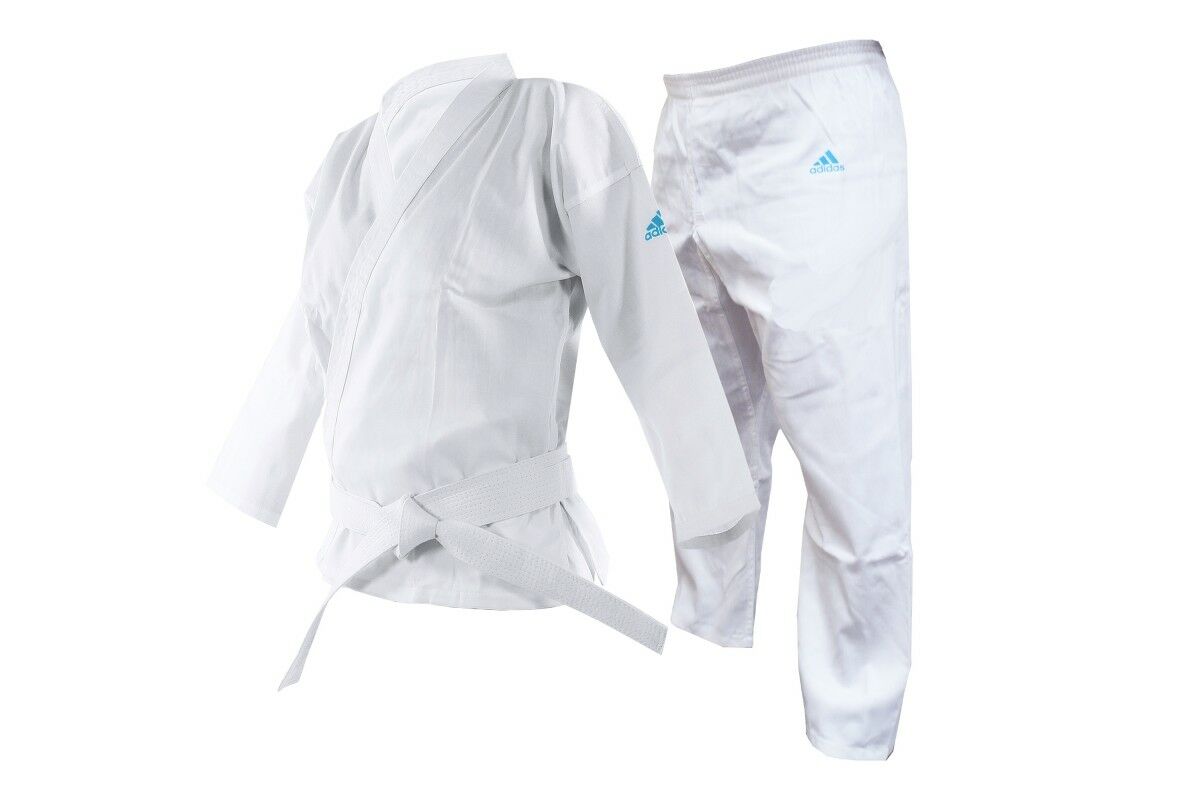 Adidas AdiSTART Karate Gi Suit 7oz White Uniform Student Kids Adults Unisex - Hamtons Direct