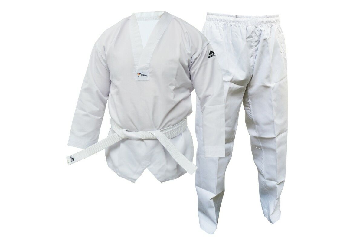 Adidas WT Approved Student Taekwondo Dobok Suit Adult Children Uniform Free Belt - Hamtons Direct