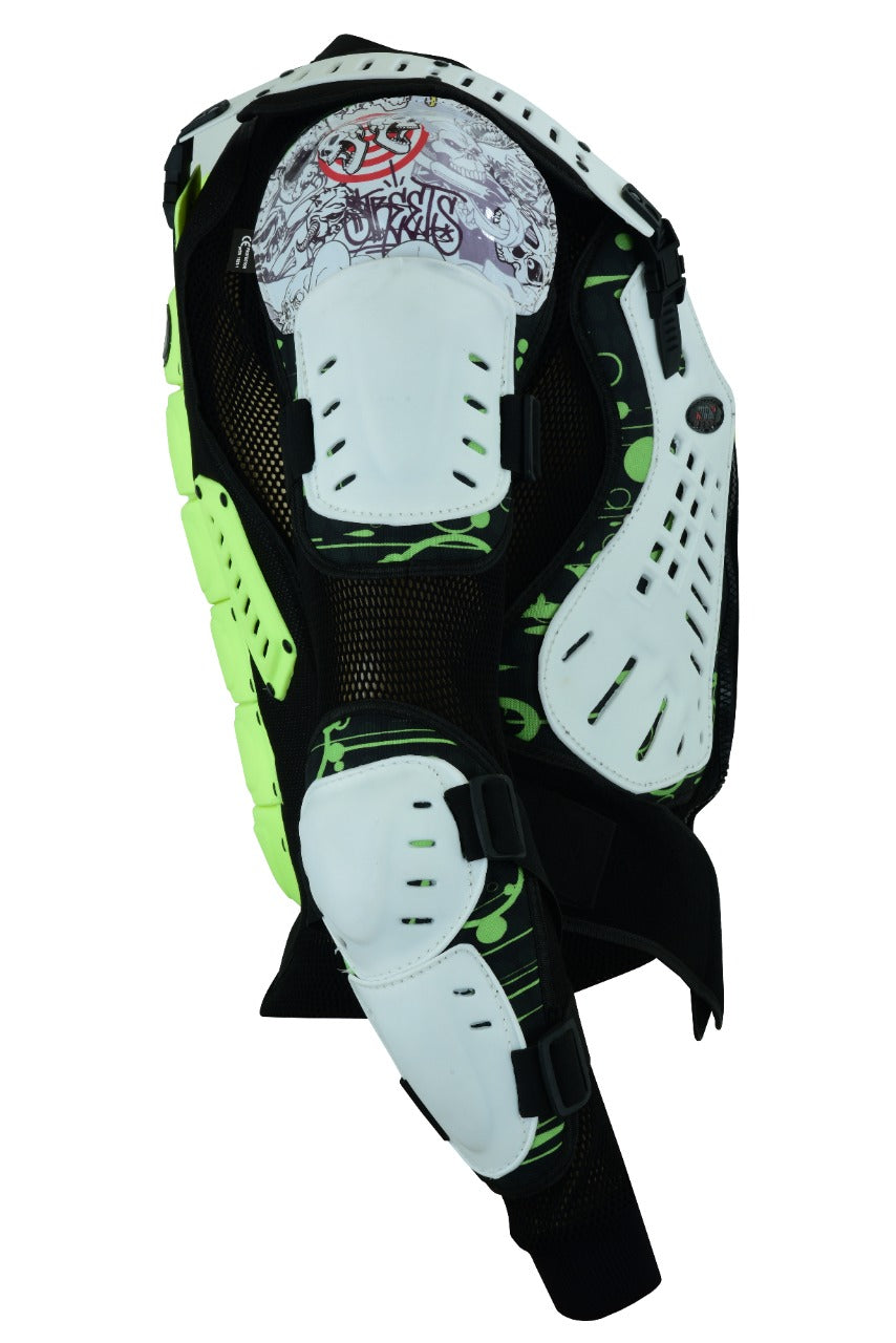 Adult White Motocross Body Armour Bikequad Protective Enduro Bionic Quad Jacket - Hamtons Direct