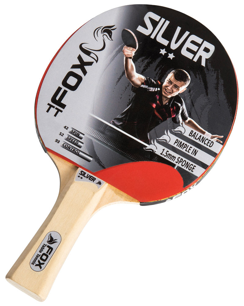 Fox TT Silver 2 Player Table Tennis Set 2x Bats + 3x Balls - Hamtons Direct