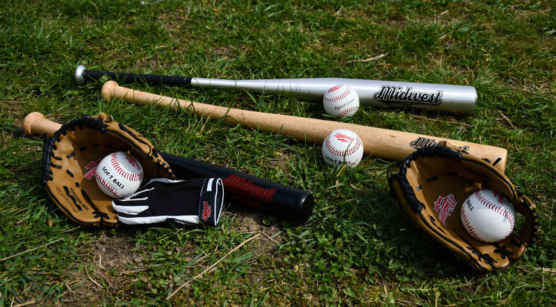 Midwest Junior Baseball Set Starter Bat Glove Ball & Batting Glove - Hamtons Direct