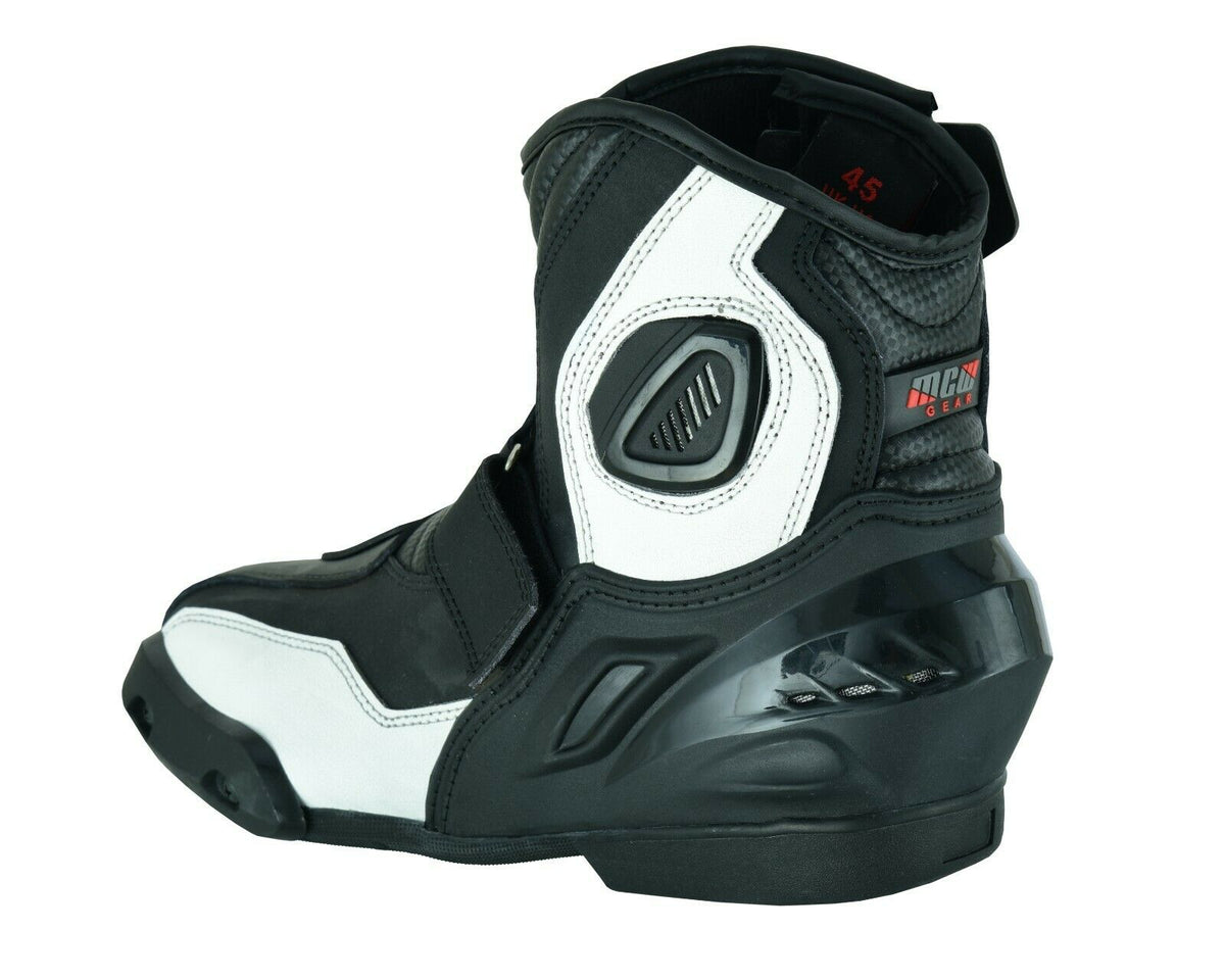 REAL LEATHER HIGH TECH MENS SHORT MOTORBIKE MOTORCYCLE RACING SPORTS SHOES BOOTS - Hamtons Direct