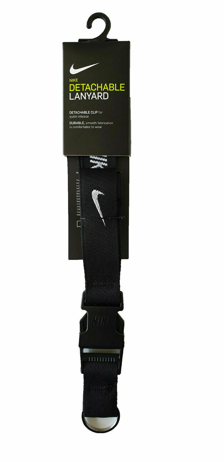 Nike Detachable Lanyard Keyring Black Unisex One Size 100% Genuine Brand New - Hamtons Direct