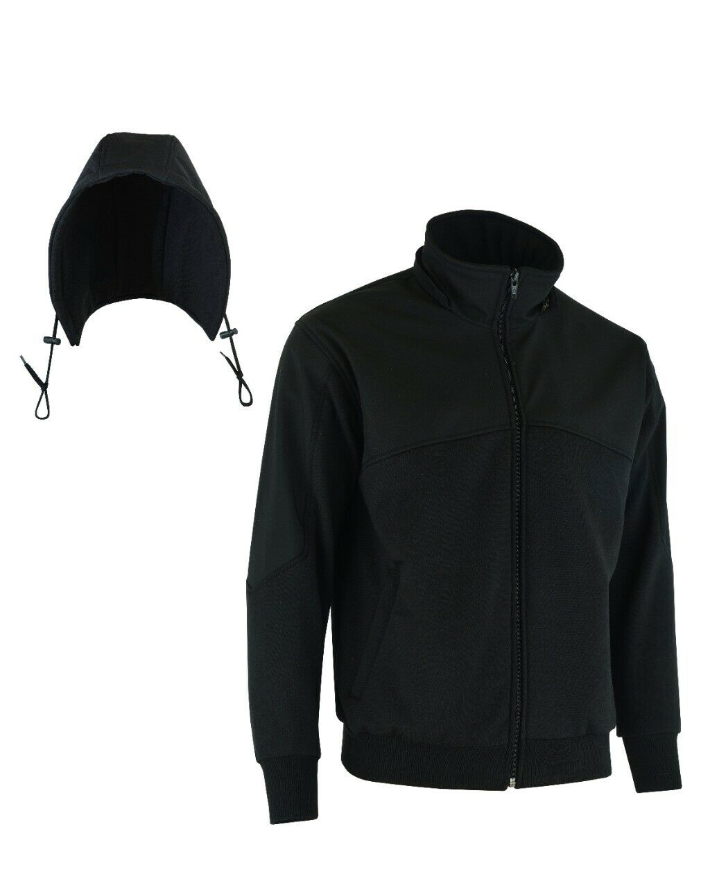 MENS Partial Softshell Motorcycle MOTORBIKE REMOVABLE CE ARMOUR JACKET Hoodie - Hamtons Direct
