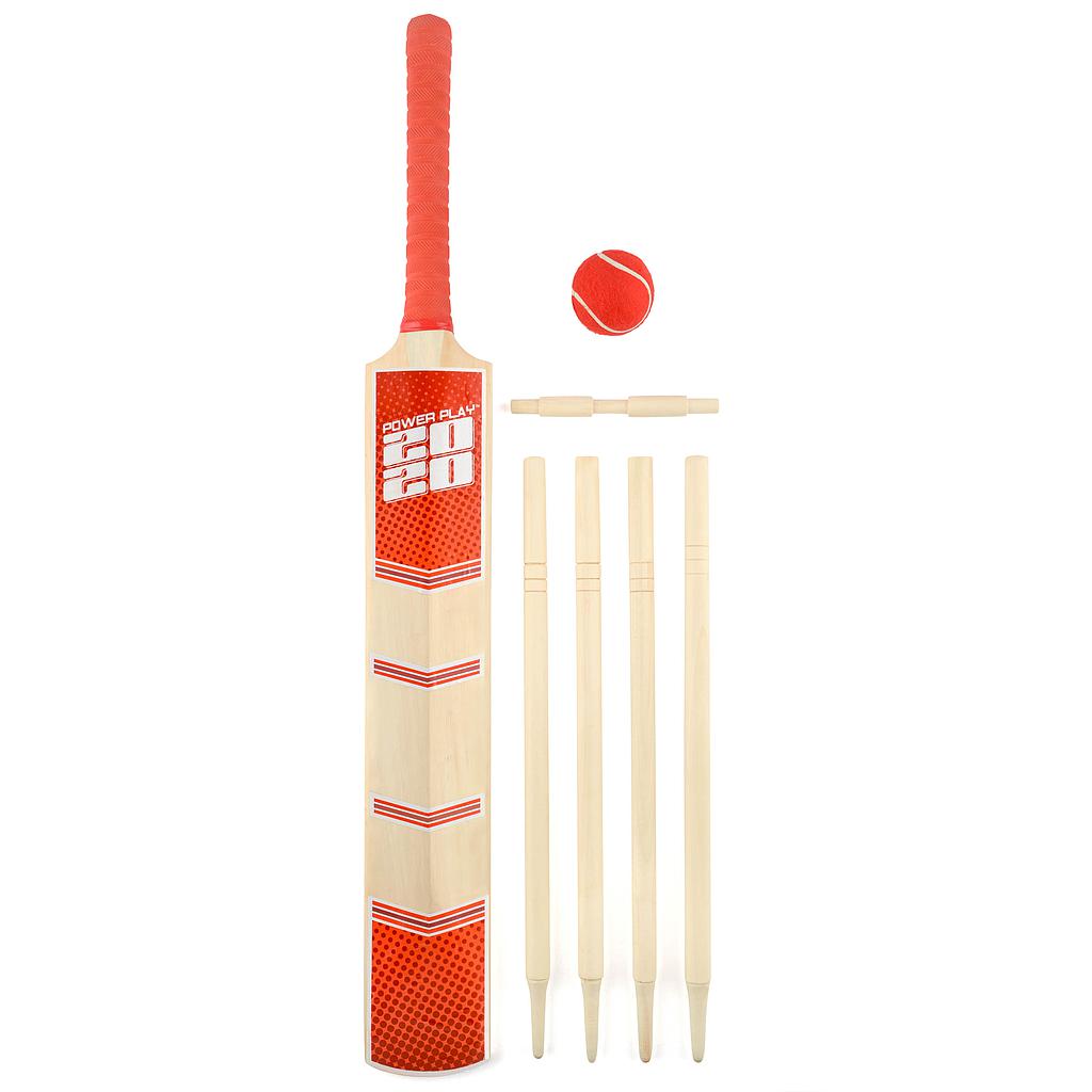 PowerPlay 2020 Deluxe Size 5 Cricket set - Cricket Bat, Stumps, Bails & Ball - Hamtons Direct