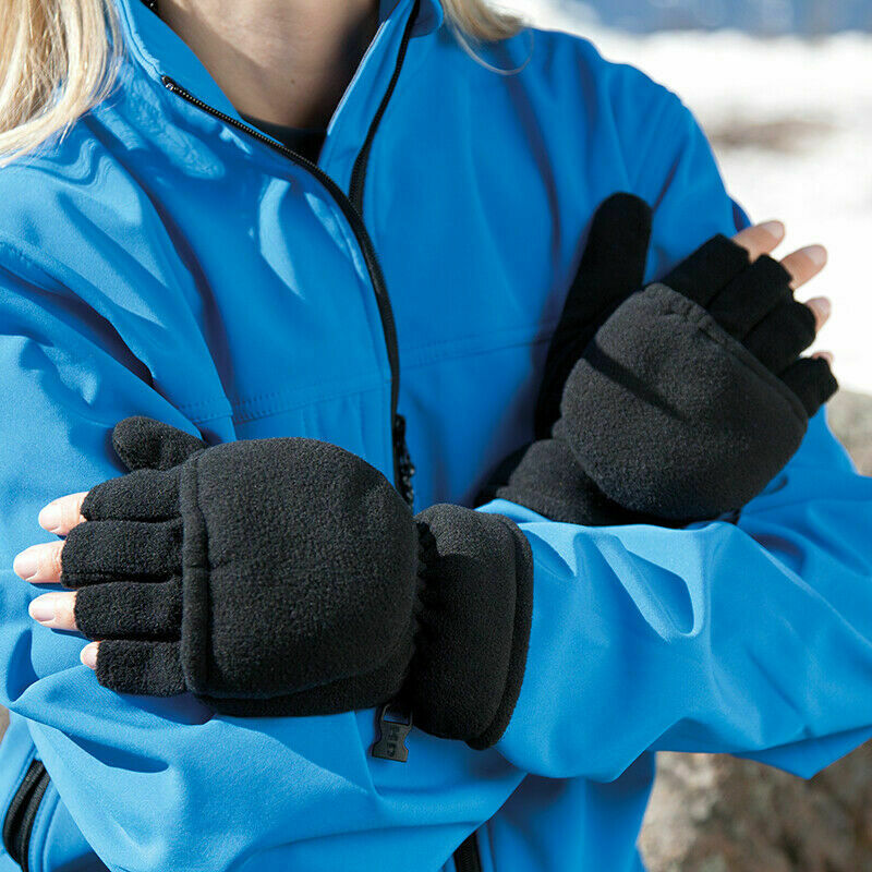 Winter Fleece PalmGrip Ski Mittens Mitts Snow Warm Skating Snowboarding Gloves - Hamtons Direct