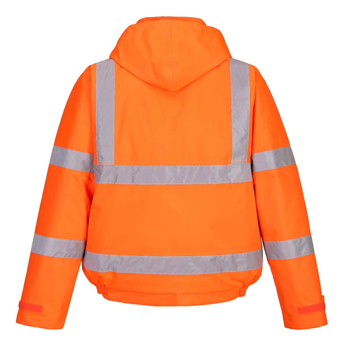 Mens Hi Vis Viz Bomber Workwear Water Resistant Jacket Lined Padded Hood Safety - Hamtons Direct