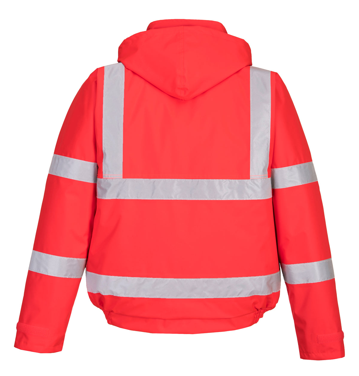 Mens Hi Vis Viz Bomber Workwear Water Resistant Jacket Lined Padded Hood Safety - Hamtons Direct