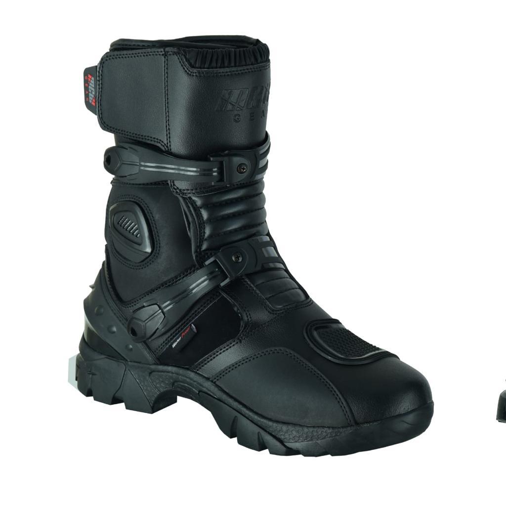 MCW Gear Real Leather Adventure Waterproof Motorcycle Motorbike Chunker Boots - Hamtons Direct