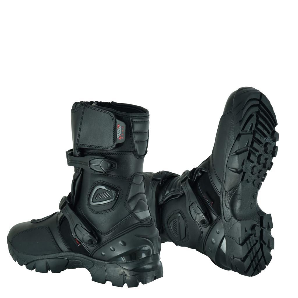 MCW Gear Real Leather Adventure Waterproof Motorcycle Motorbike Chunker Boots - Hamtons Direct