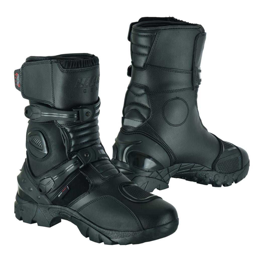 MCW Gear Real Leather Adventure Waterproof Motorcycle Motorbike Chunker Boots - Hamtons Direct