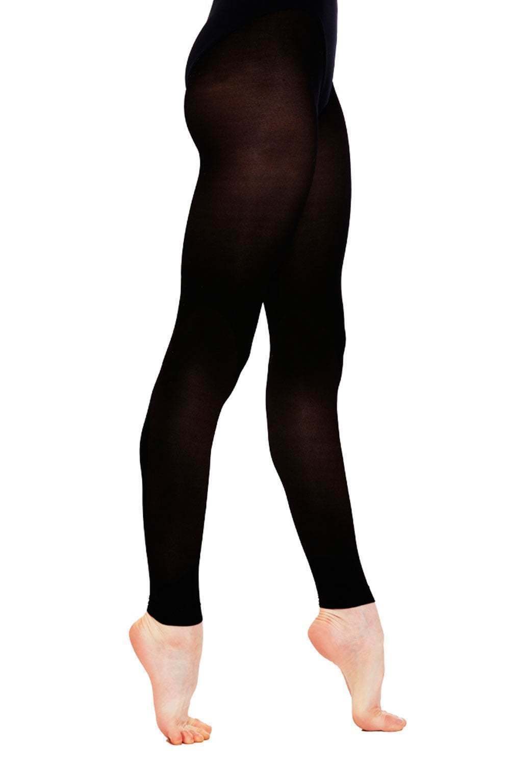 CHILDRENS GIRLS SILKY FOOTLESS DANCE TIGHTS IN BLACK - Hamtons Direct