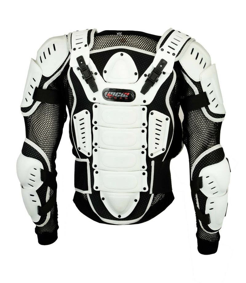 Adult White Motocross Body Armour Bikequad Protective Enduro Bionic Quad Jacket - Hamtons Direct