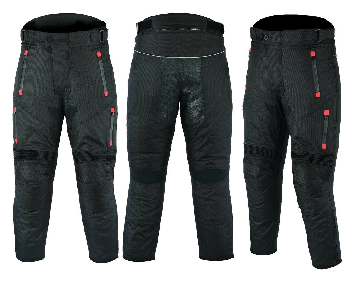 MCW Gear Motorbike Motorcycle Textile Waterproof Cordura Trousers Pants Armours - Hamtons Direct