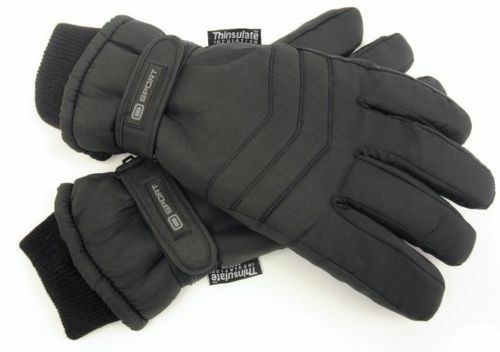 MENS WINTER THERMAL FLEECE THINSULATE SKI SNOWBOARD MOTORCYCLE PADDED GLOVES - Hamtons Direct