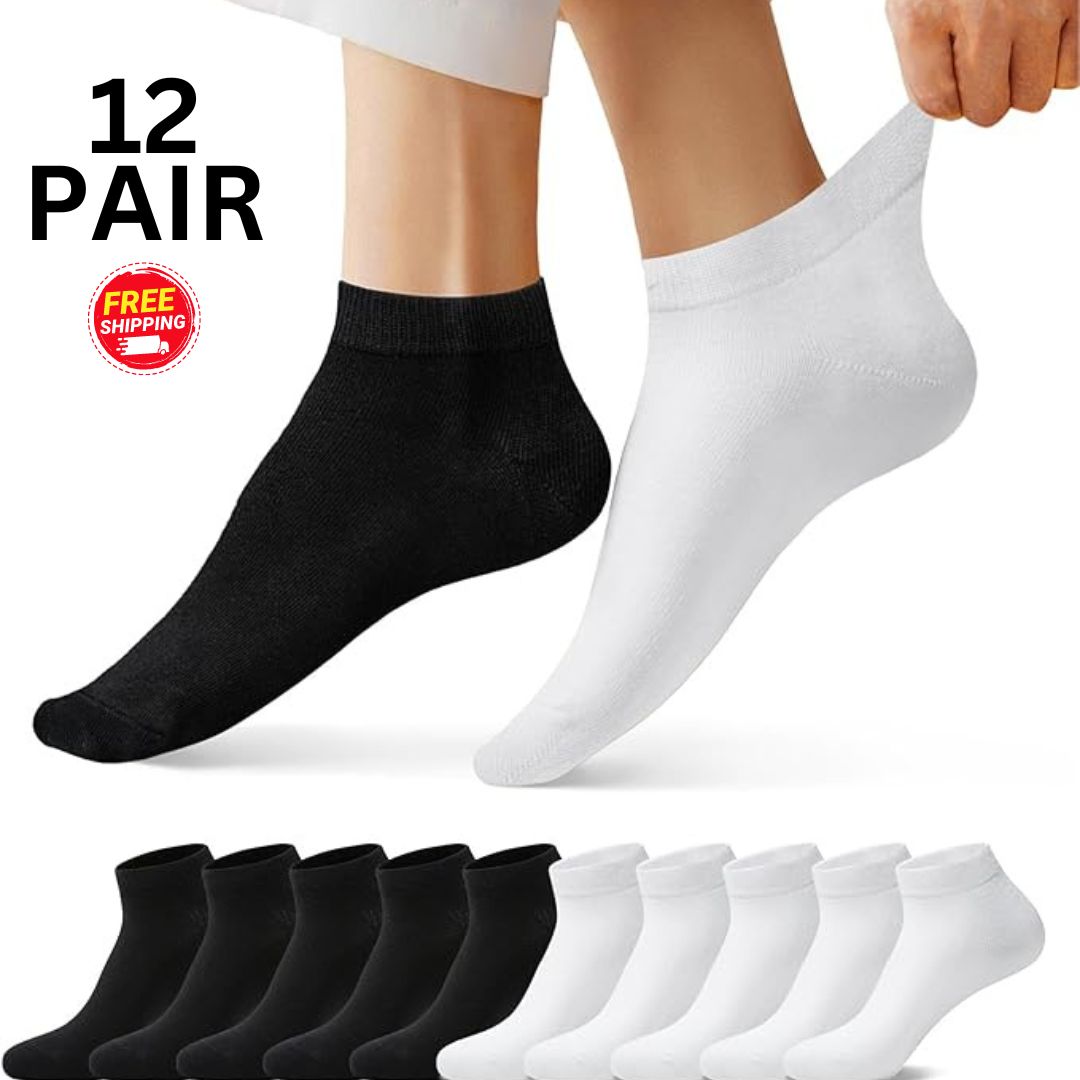 MENS WOMENS TRAINER SOCKS 12 PAIR GYM SPORTS SOCK 6-11 ANKLE FOOTWEAR SOCKS