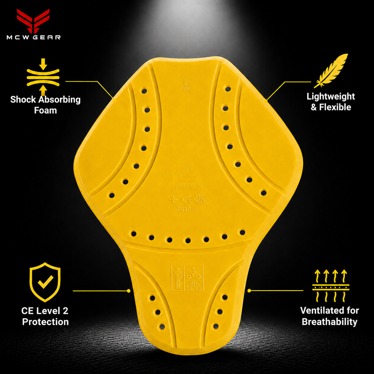 MCW Gear FB-201 Motorcycle Back Protector Insert – CE Level 2 & UKCA Certified - Hamtons Direct