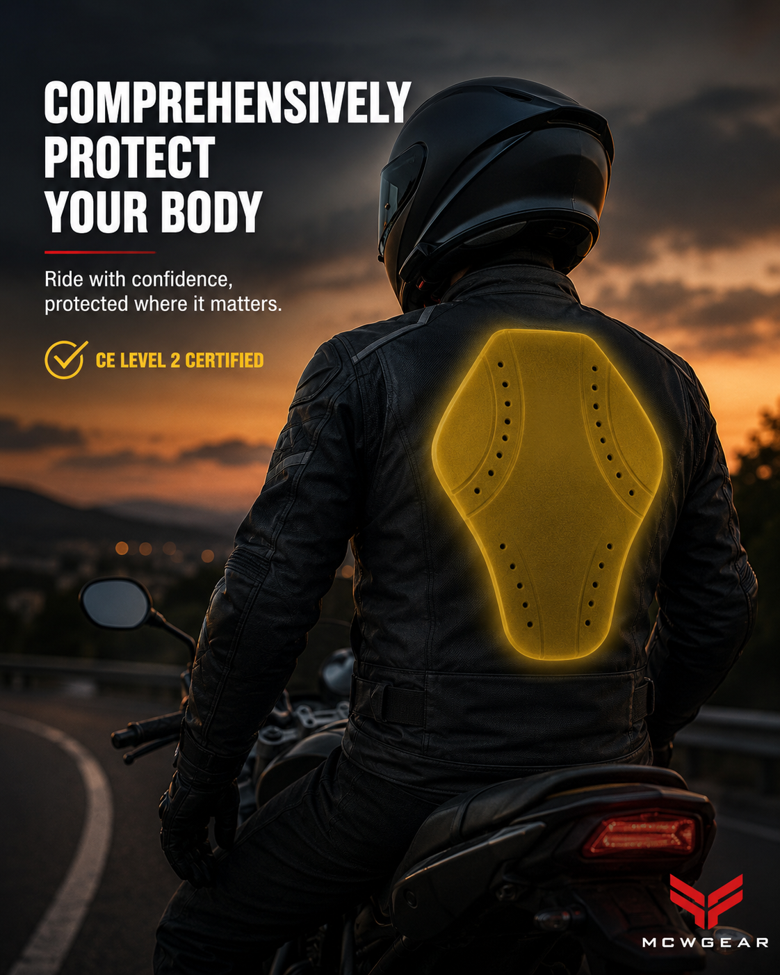 MCW Gear FB-201 Motorcycle Back Protector Insert – CE Level 2 & UKCA Certified - Hamtons Direct
