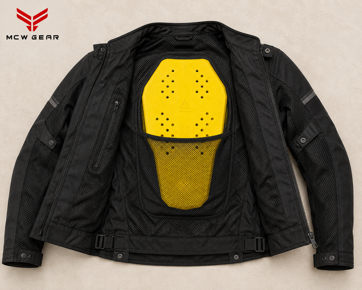 MCW Gear FB 203 CE Level 2 Motorcycle Back Protector Insert – Flexible, Lightweight & Breathable Armour Pad