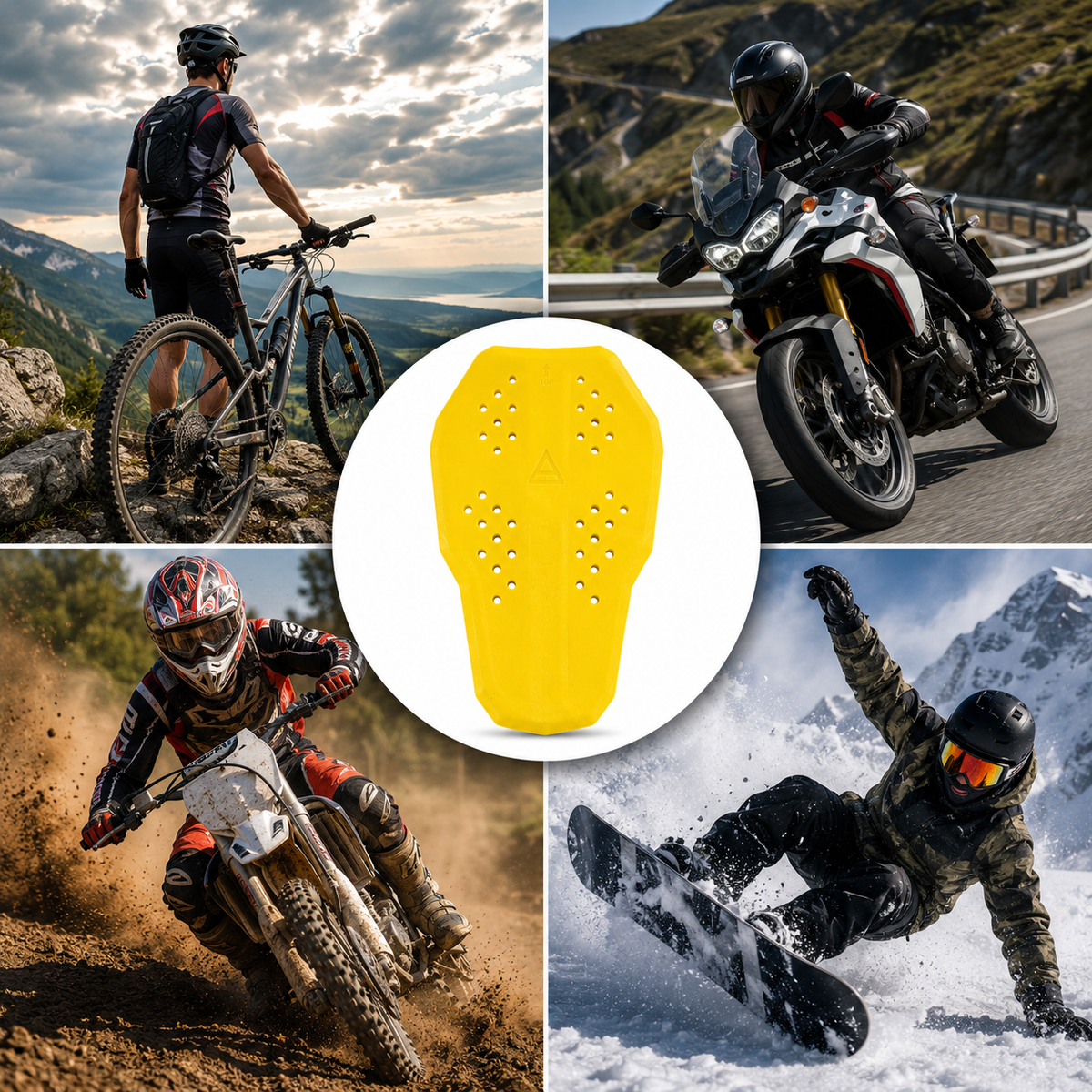 MCW Gear FB 203 CE Level 2 Motorcycle Back Protector Insert – Flexible, Lightweight & Breathable Armour Pad