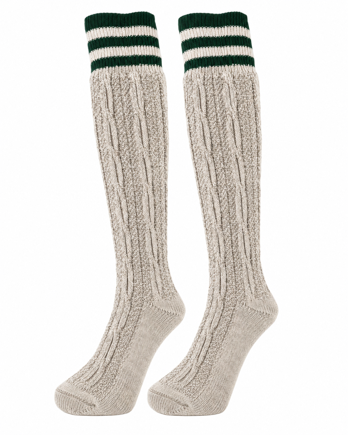 Traditional Bavarian Trachten Socks – Oatmeal Marl Knee High Lederhosen Socks - Hamtons Direct