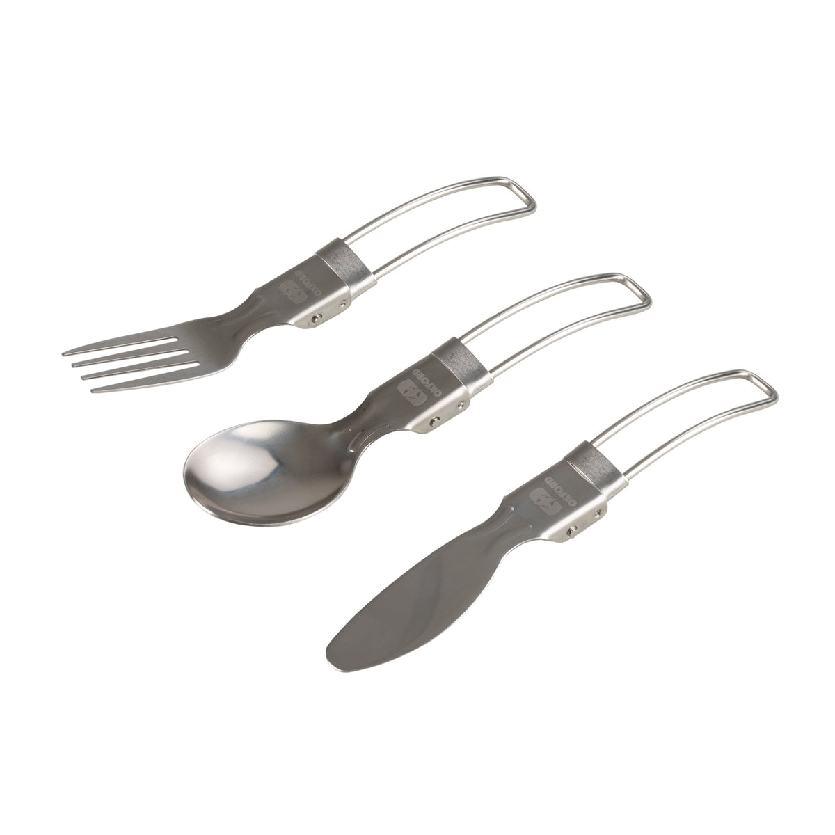 OXFORD MOTORBIKE MOTORCYCLE HIKING CAMPING STAINLESS STEEL FOLDING CUTLERY SET