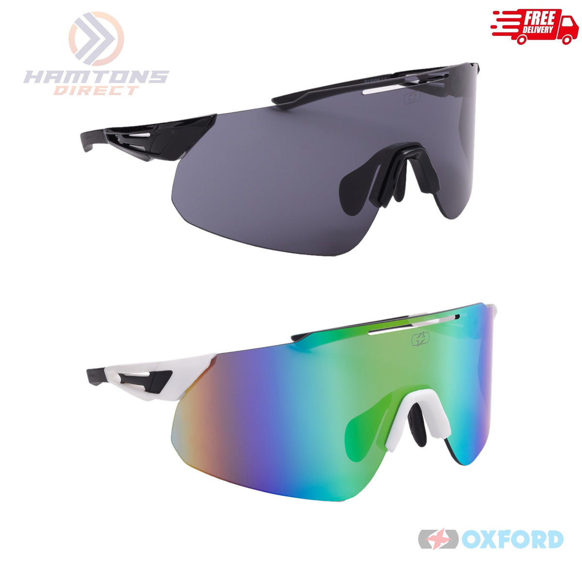 OXFORD CORSA BIKE SPORTS SMOKE RAINBOW OVERSIZE LENS UV PROTECTION SUNGLASSES