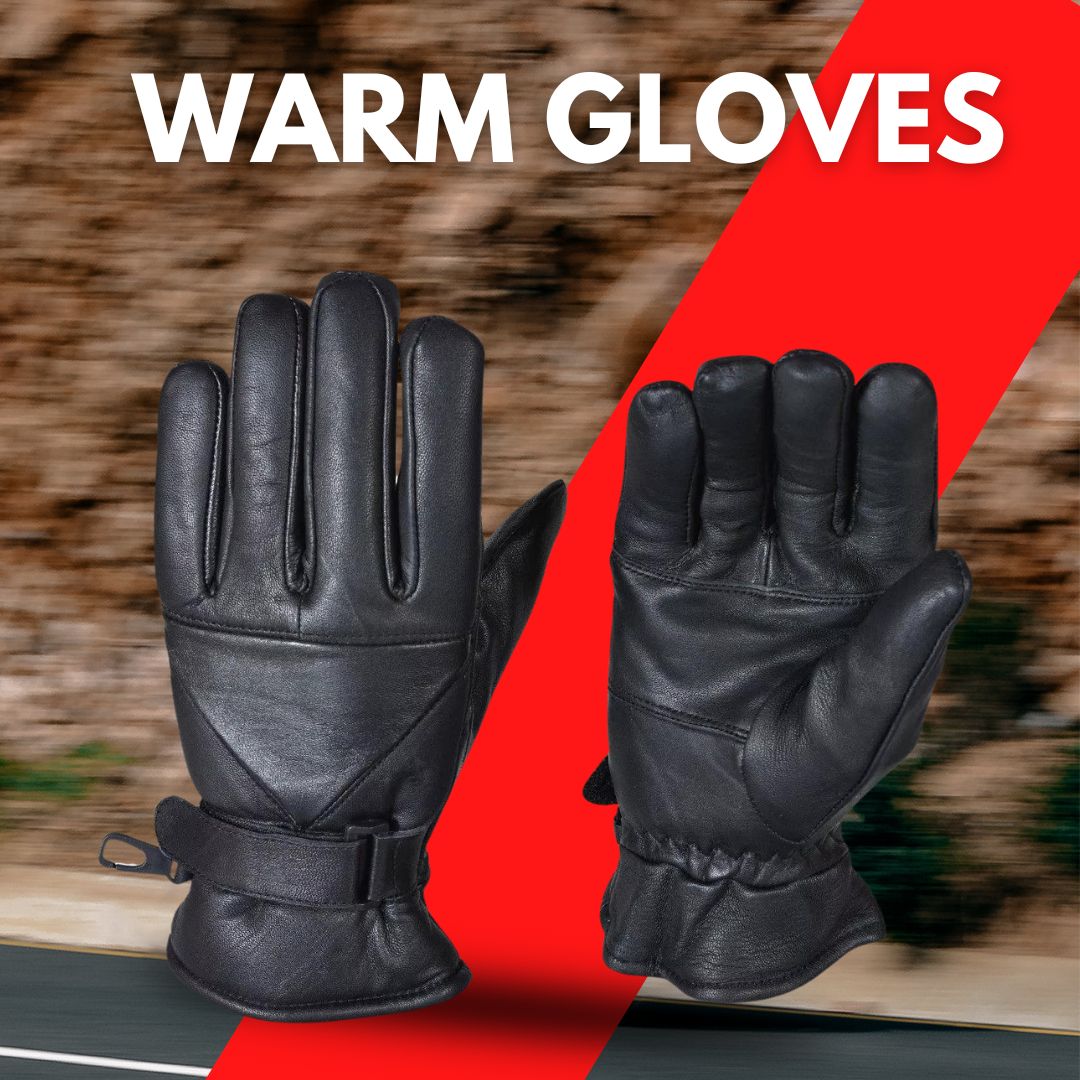 Premium Men's Winter Motorcycle Gloves: Genuine Leather, Thinsulate Insulation