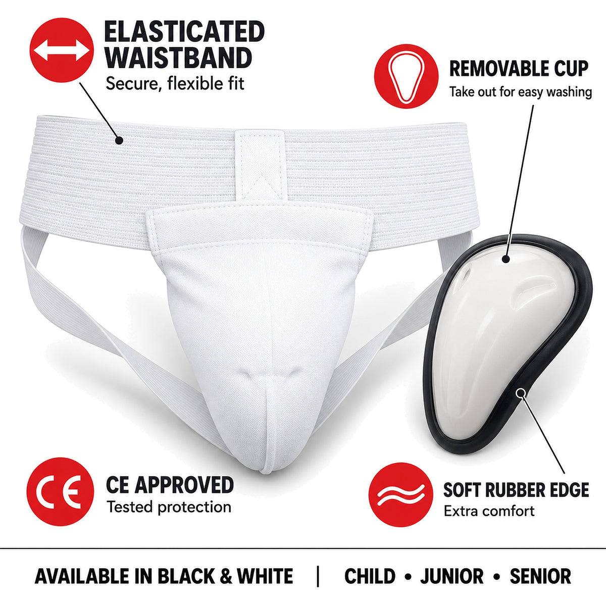 Cimac Groin Guard with Removable Cup – Martial Arts, Kickboxing & MMA - Hamtons Direct