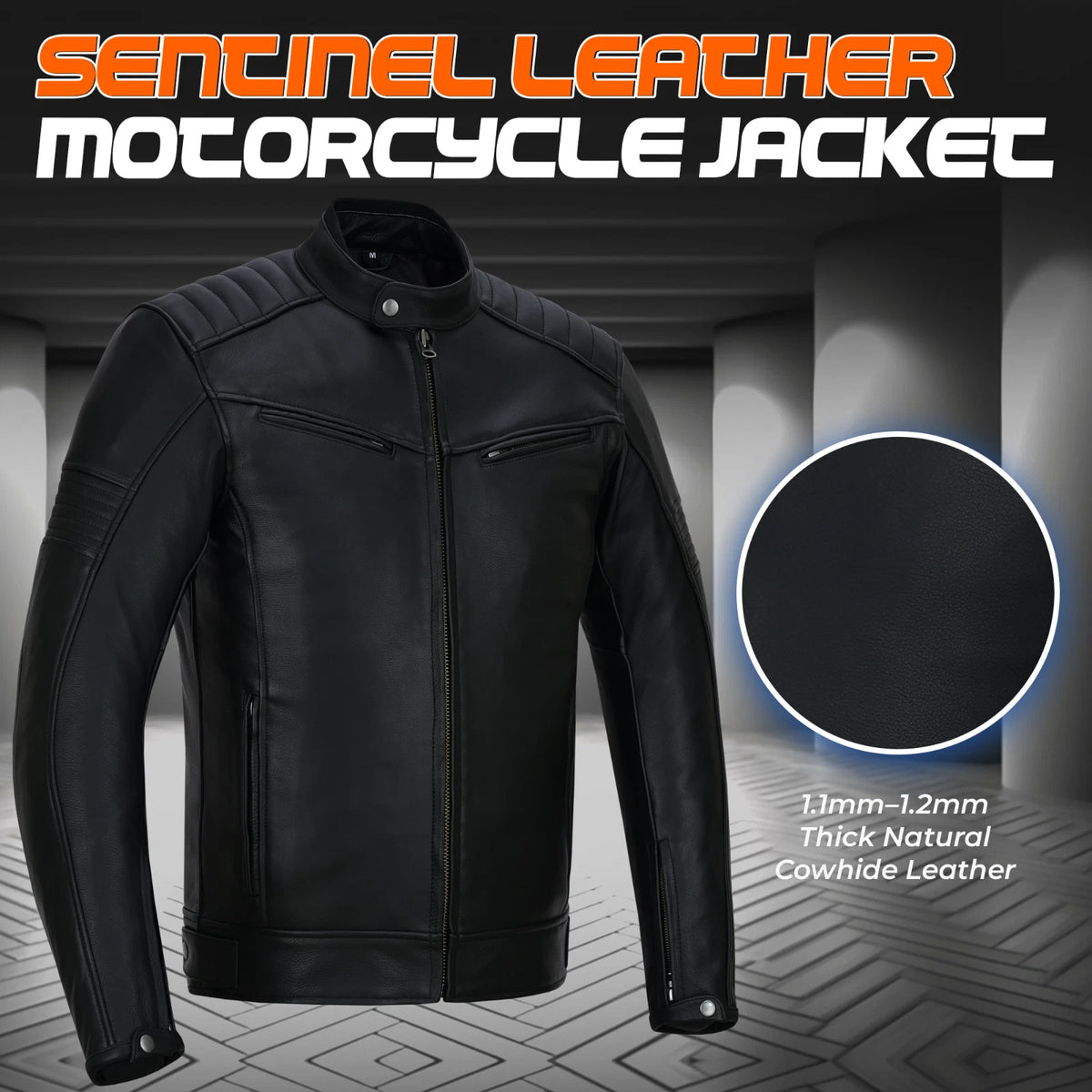 Men's Genuine Cowhide Leather Motorcycle Jacket CE AA Certified Armanox Level 2 Armour S-3XL