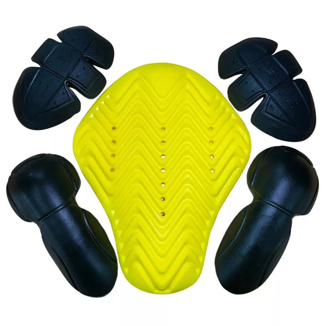 5 PIECE CE LEVEL 1 APPROVED SHOULDER ELBOW BACK MOTORCYCLE ARMOUR SET MOTORBIKE