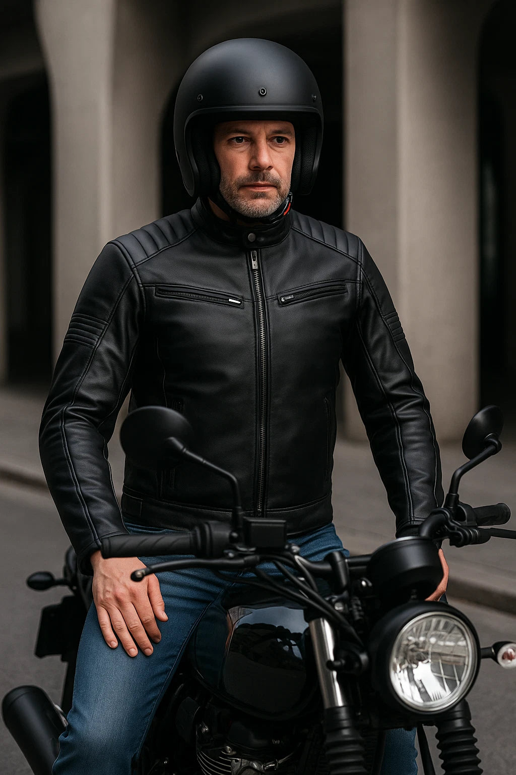 Men's Genuine Cowhide Leather Motorcycle Jacket CE AA Certified Armanox Level 2 Armour S-3XL