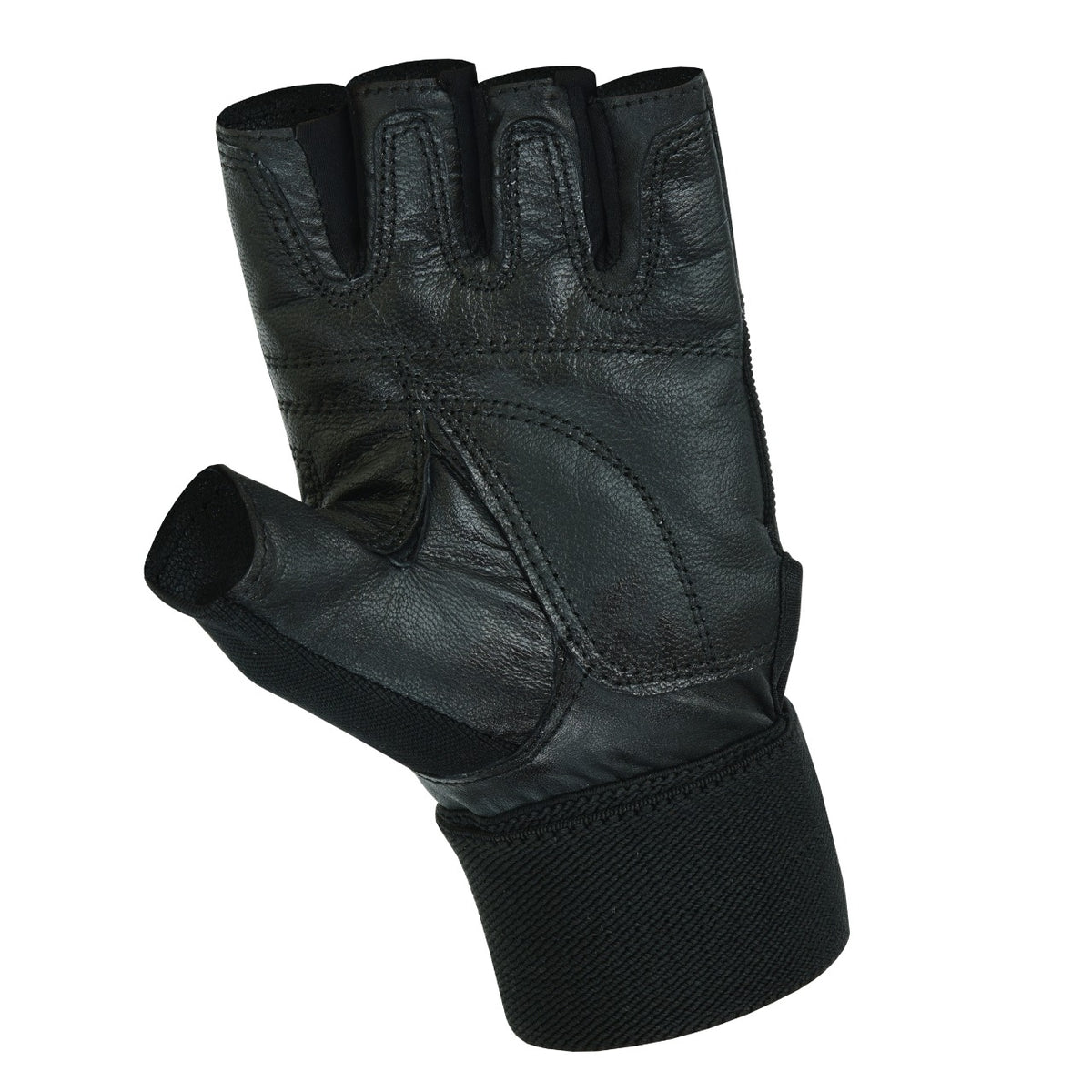 Fingerless Fitness Workout Gym Weightlifting Leather Gloves - Hamtons Direct