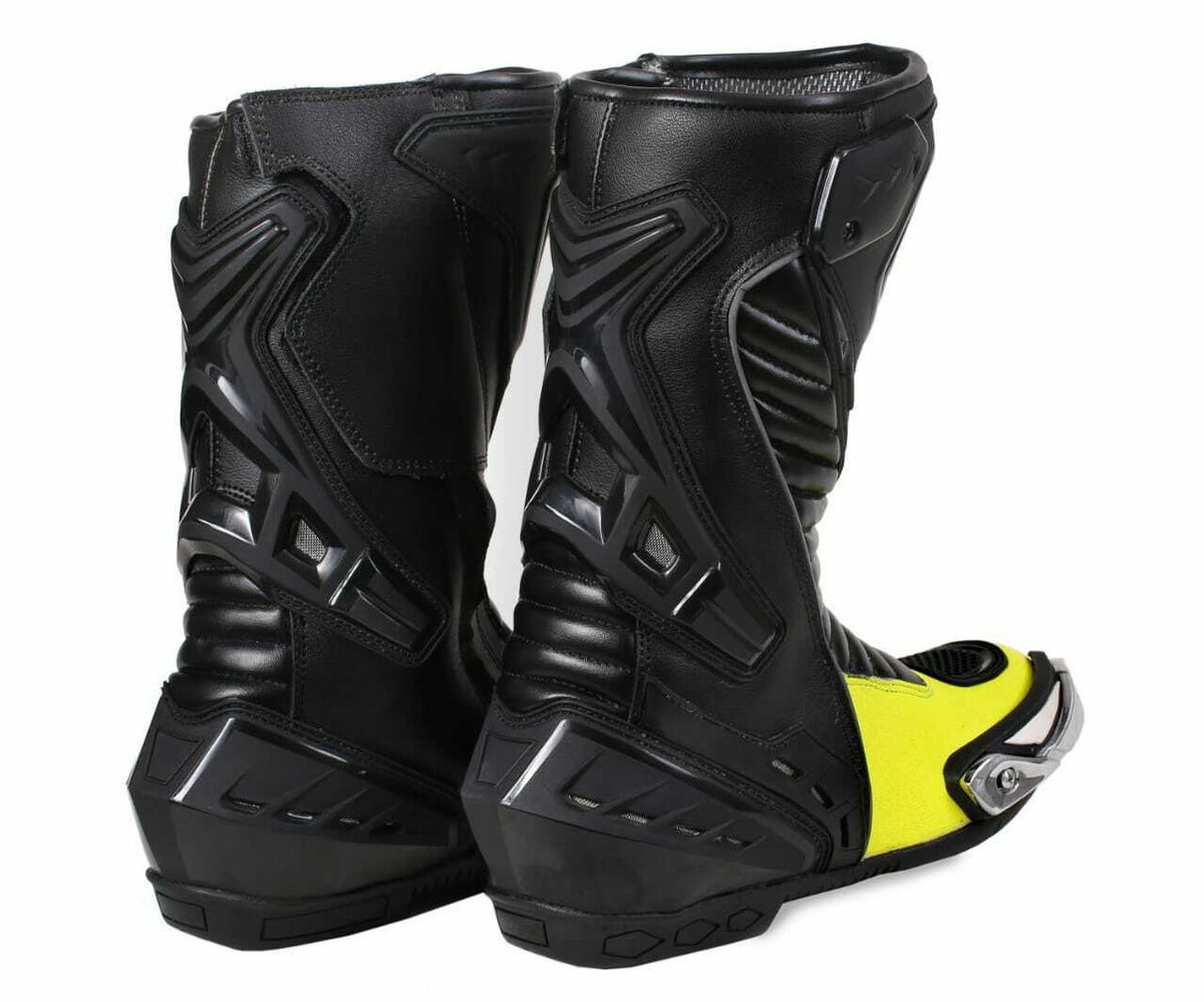 REAL LEATHER HIGH TECH MENS LONG MOTORBIKE MOTORCYCLE RACING SPORTS SHOES BOOTS - Hamtons Direct