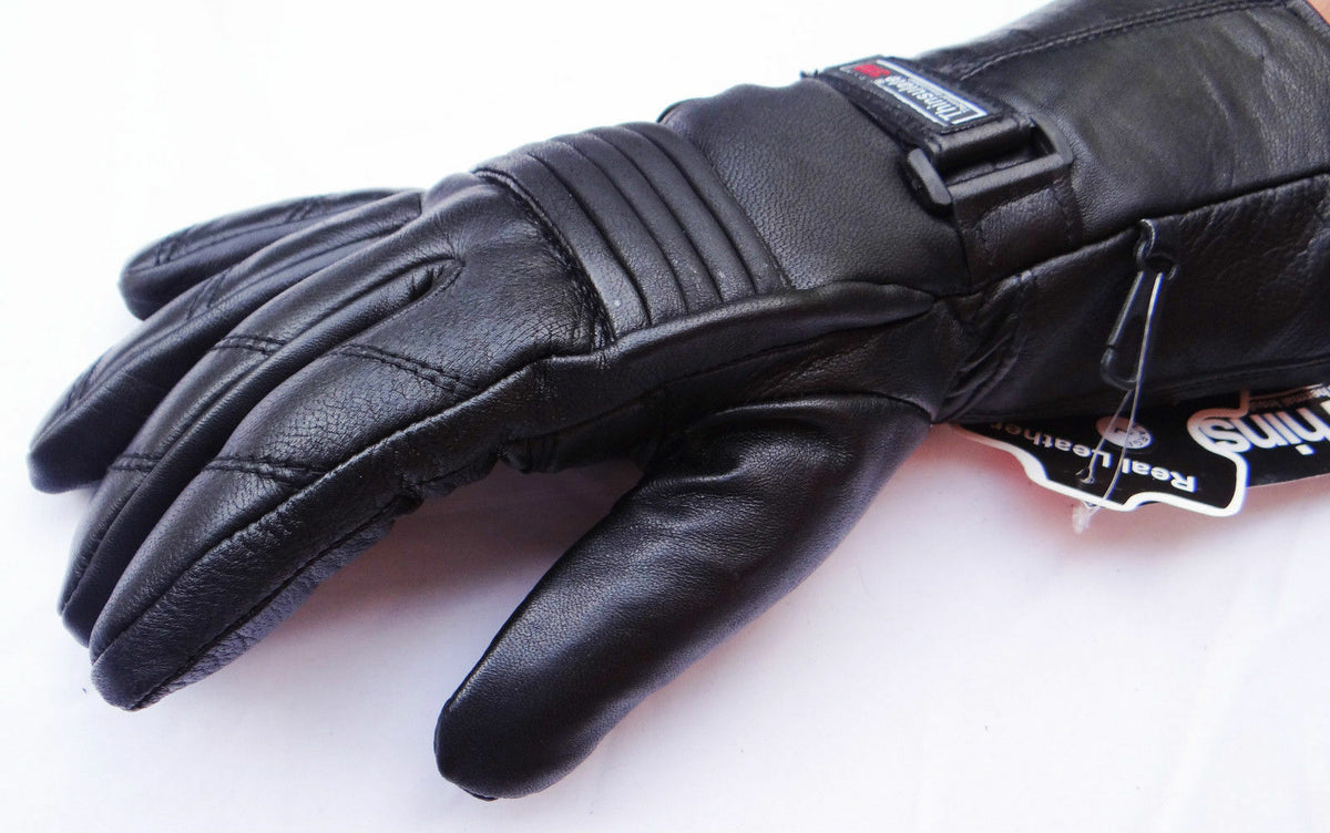 Mens Winter  Genuine Leather Motorcycle Motorbike 3M Thermal Thinsulate Gloves - Hamtons Direct
