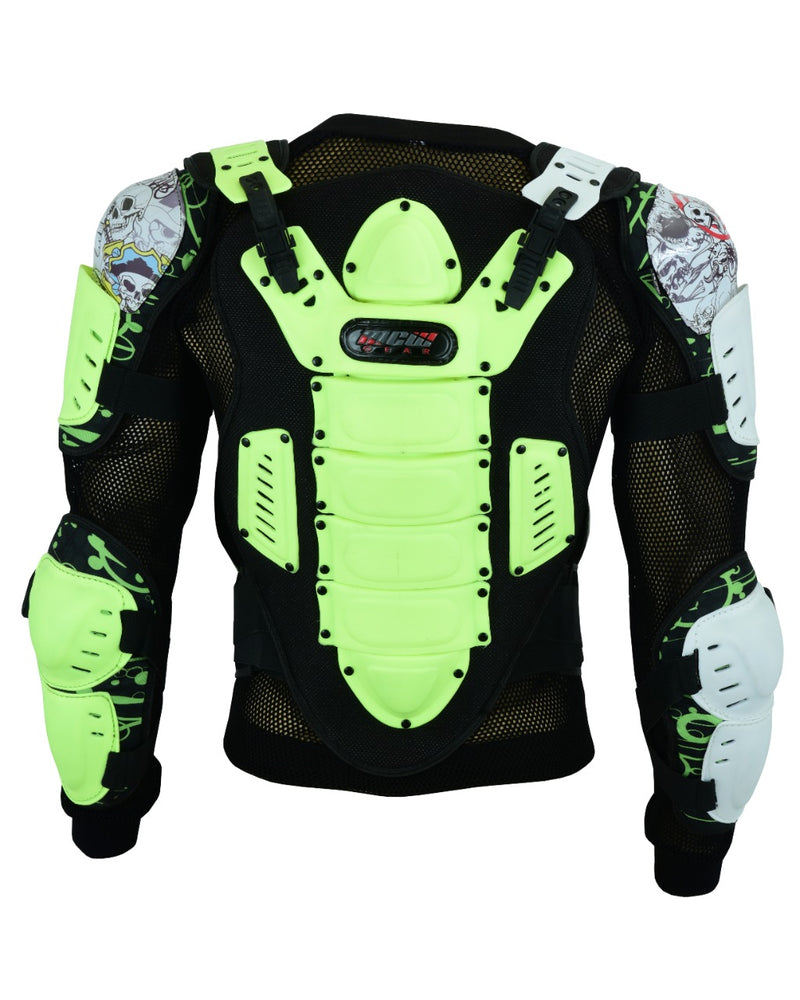 Adult White Motocross Body Armour Bikequad Protective Enduro Bionic Quad Jacket - Hamtons Direct