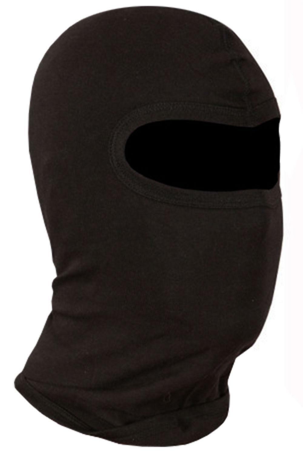 Black Balaclava Motorbike Motorcycle Thermal Neck Warmer Helmet Rib Face Mask - Hamtons Direct