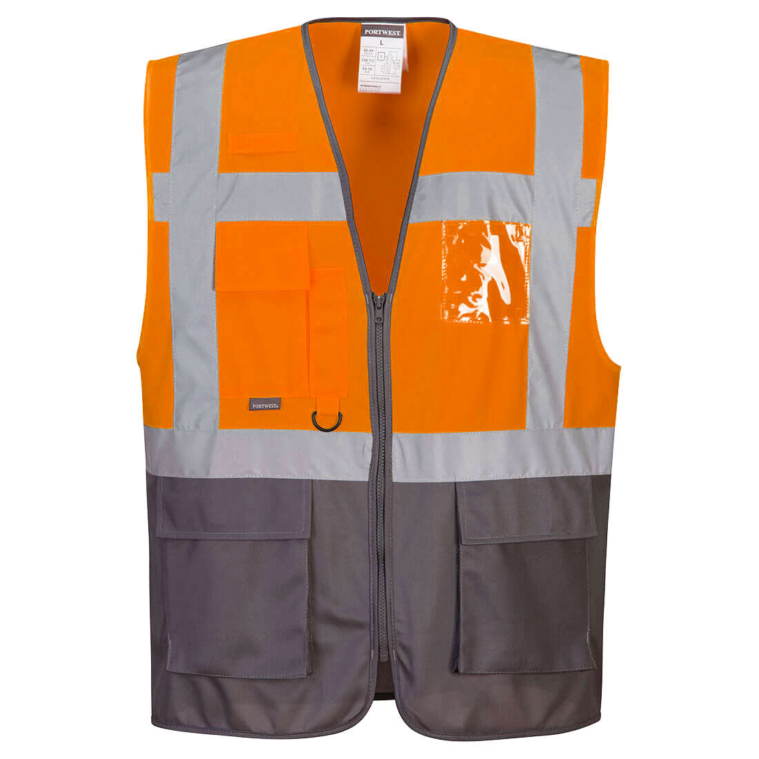 PORTWEST Warsaw Executive Vest Hi Vis Safety Waistcoat Zip ID Holder C476 - Hamtons Direct