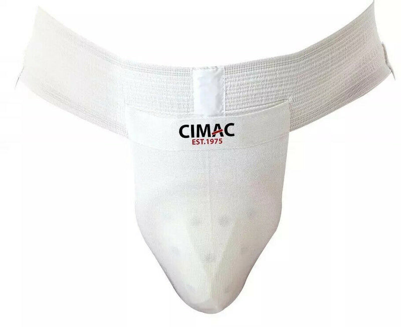 Cimac Groin Guard Boxing Martial Arts Cricket - Child/Junior/Senior Men's White - Hamtons Direct