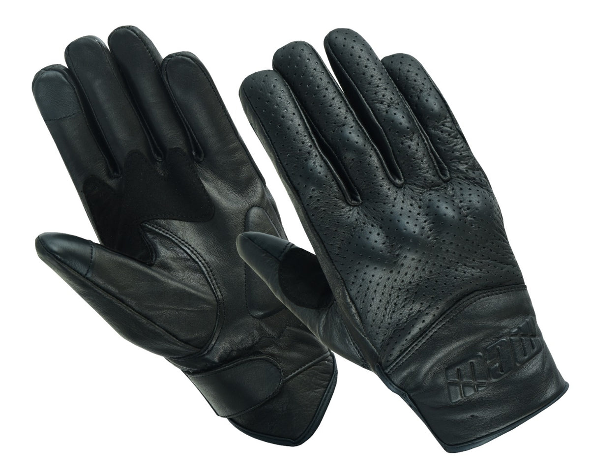 MCW Gear Motorbike Vented Knuckle Joints Protection Leather Soft Cycle Gloves - Hamtons Direct