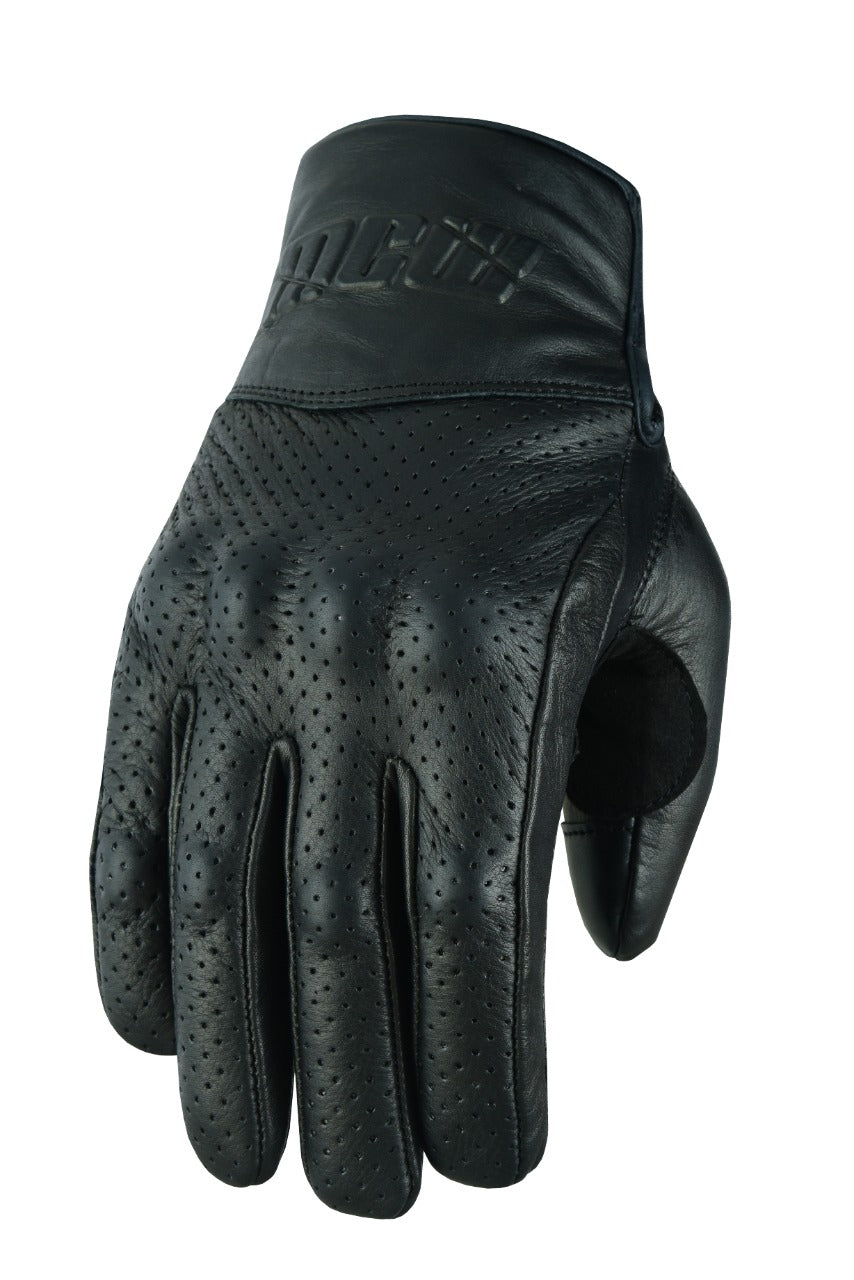 MCW Gear Motorbike Vented Knuckle Joints Protection Leather Soft Cycle Gloves - Hamtons Direct