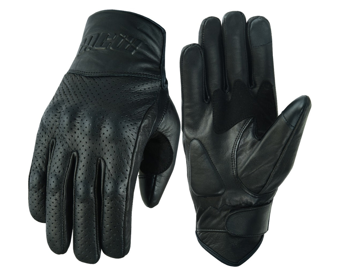 MCW Gear Motorbike Vented Knuckle Joints Protection Leather Soft Cycle Gloves - Hamtons Direct