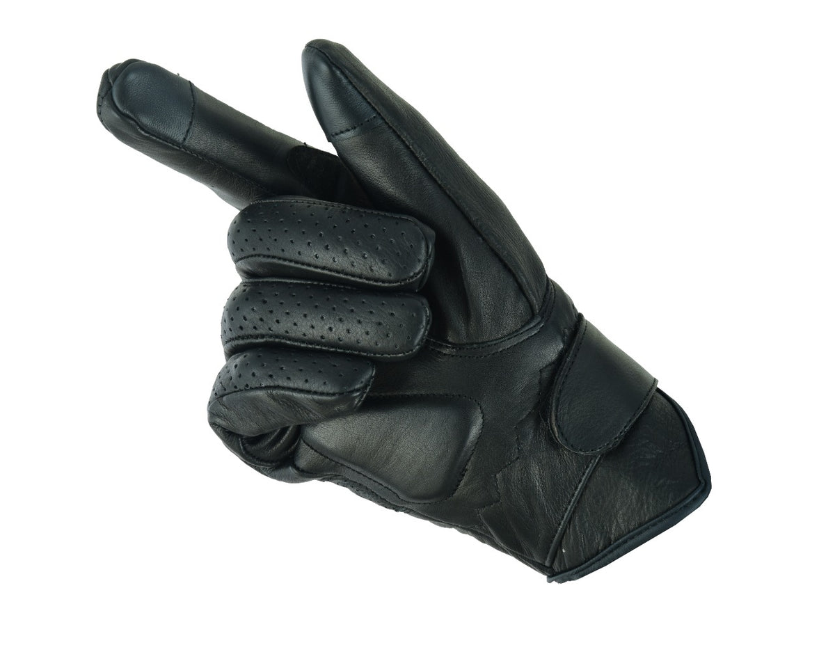 MCW Gear Motorbike Vented Knuckle Joints Protection Leather Soft Cycle Gloves - Hamtons Direct