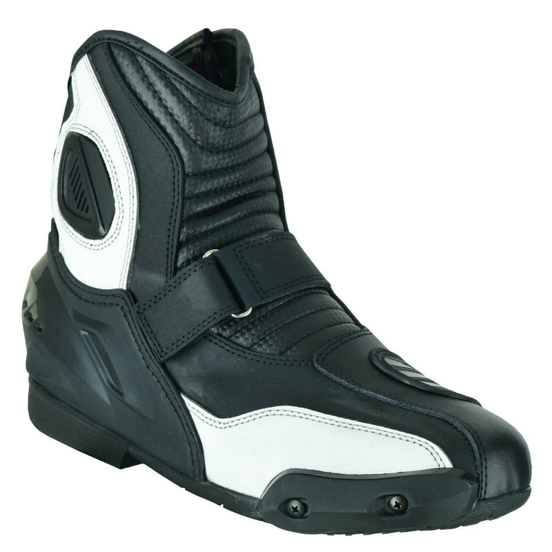 REAL LEATHER HIGH TECH MENS SHORT MOTORBIKE MOTORCYCLE RACING SPORTS SHOES BOOTS - Hamtons Direct