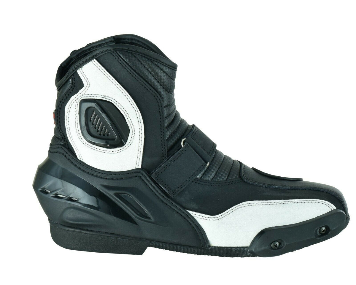 REAL LEATHER HIGH TECH MENS SHORT MOTORBIKE MOTORCYCLE RACING SPORTS SHOES BOOTS - Hamtons Direct