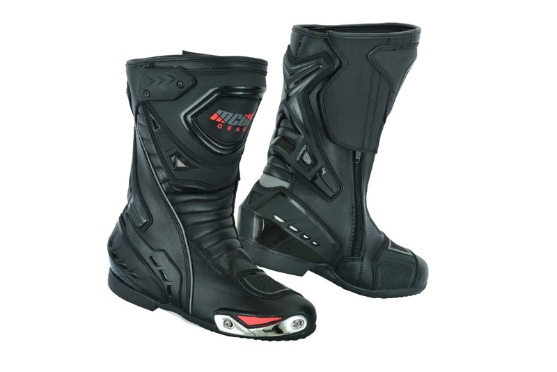 REAL LEATHER HIGH TECH MENS LONG MOTORBIKE MOTORCYCLE RACING SPORTS SHOES BOOTS - Hamtons Direct