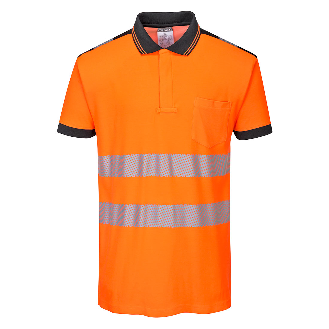 PORTWEST T180 PW3 HiVis Polo Shirt Short Sleeve Work CE Safety Top Comfort - Hamtons Direct