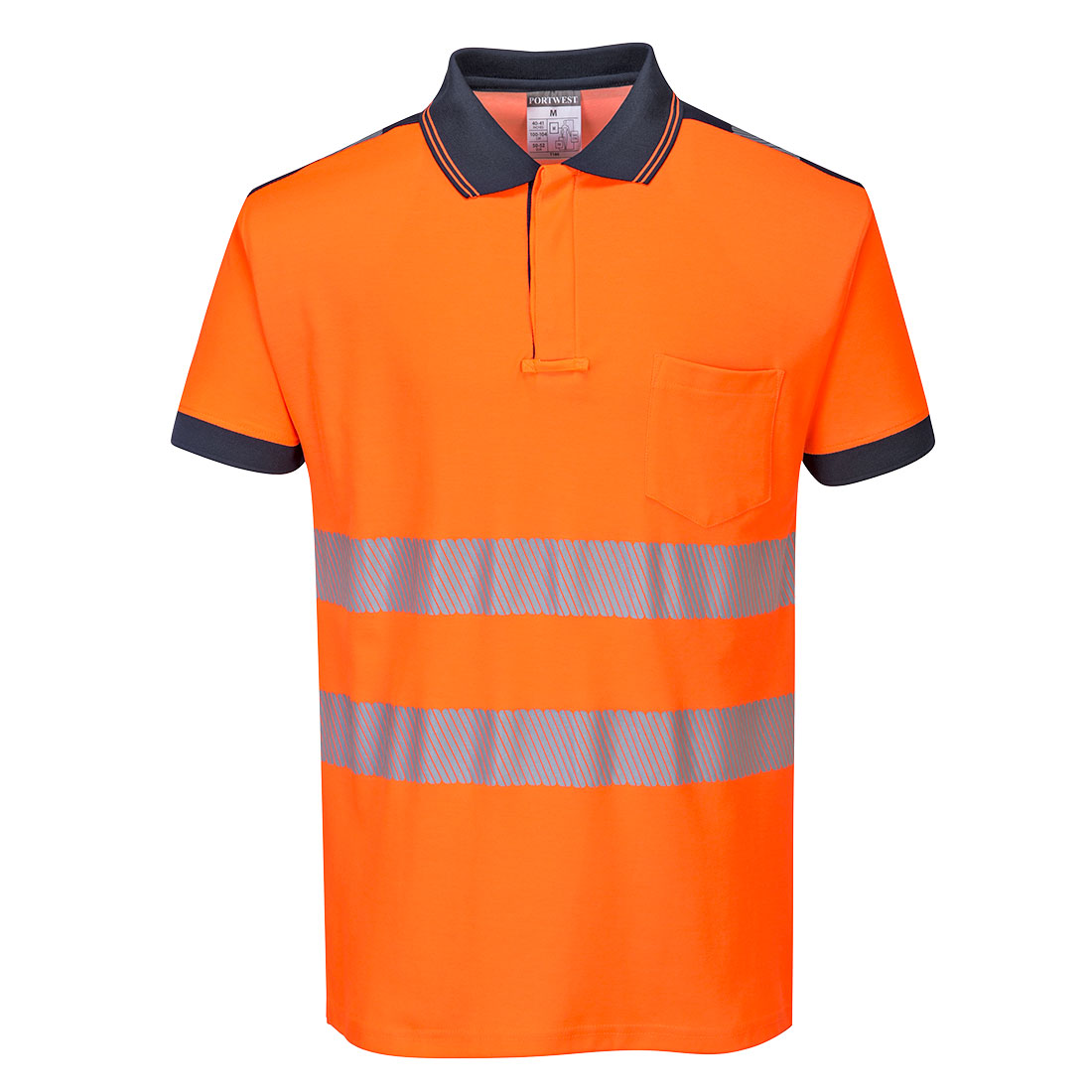 PORTWEST T180 PW3 HiVis Polo Shirt Short Sleeve Work CE Safety Top Comfort - Hamtons Direct